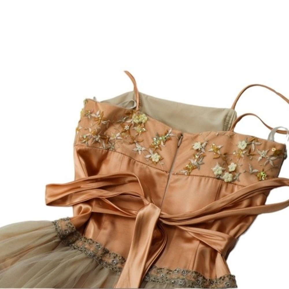 Beaded Formal Dress Size Petite Medium Ballerina ballet Princess Fancy Fairy Y2K - Picture 3 of 7